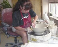 Susan Adams works on the Potters Wheel