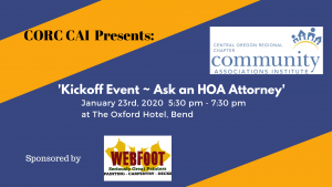 CORC CAI Kickoff Event, Ask an HOA Attorney @ The Oxford Hotel