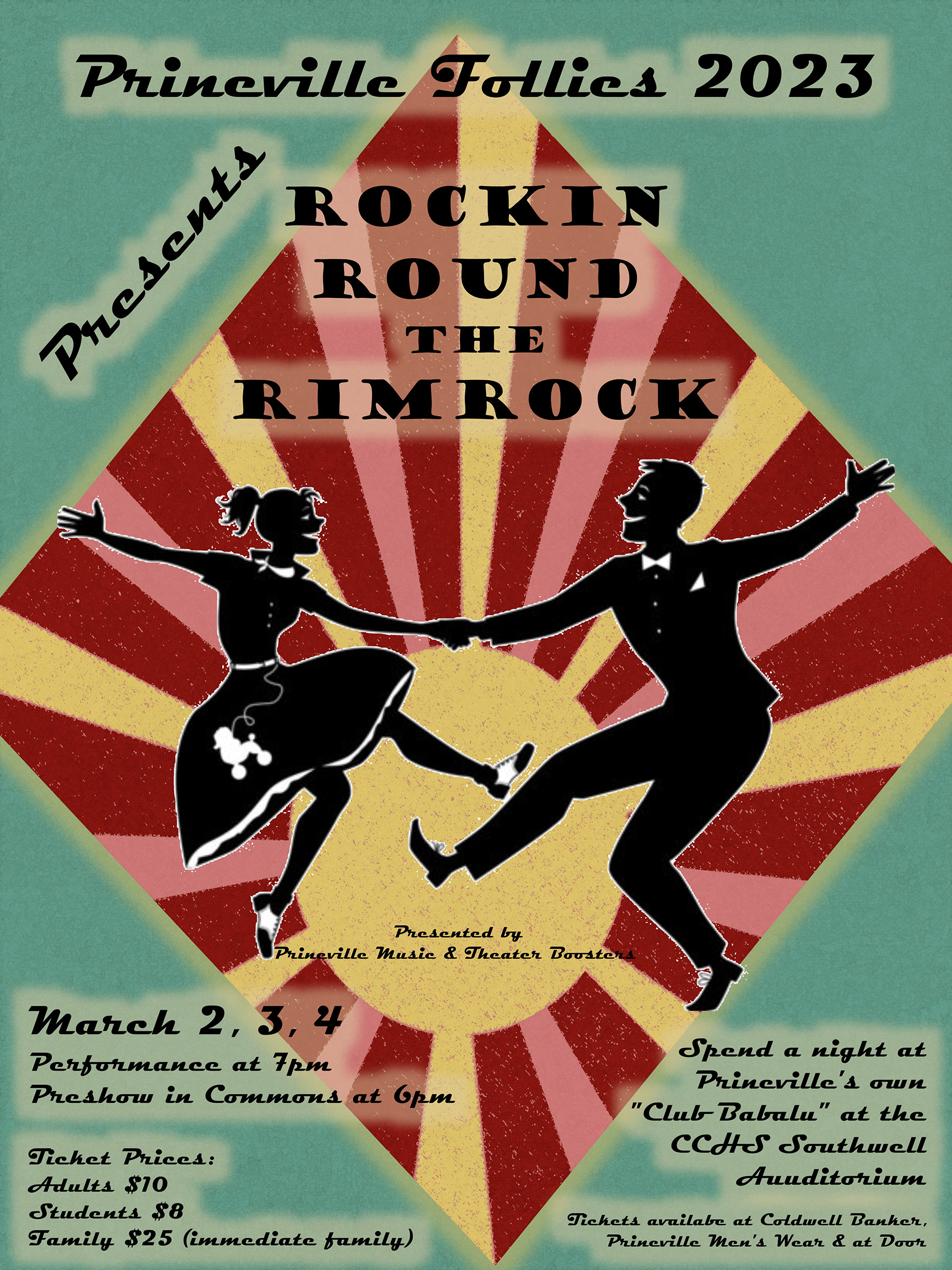 Prineville Follies 2023 Presents <i>Rockin Round the Rimrock</i> @ Crook County High School Southwell Auditorium