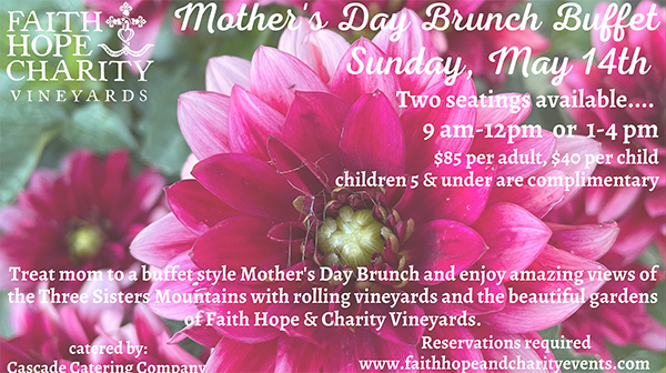 Mother's Day Brunch Buffet at Faith Hope & Charity Vineyards @ Faith Hope & Charity Vineyards