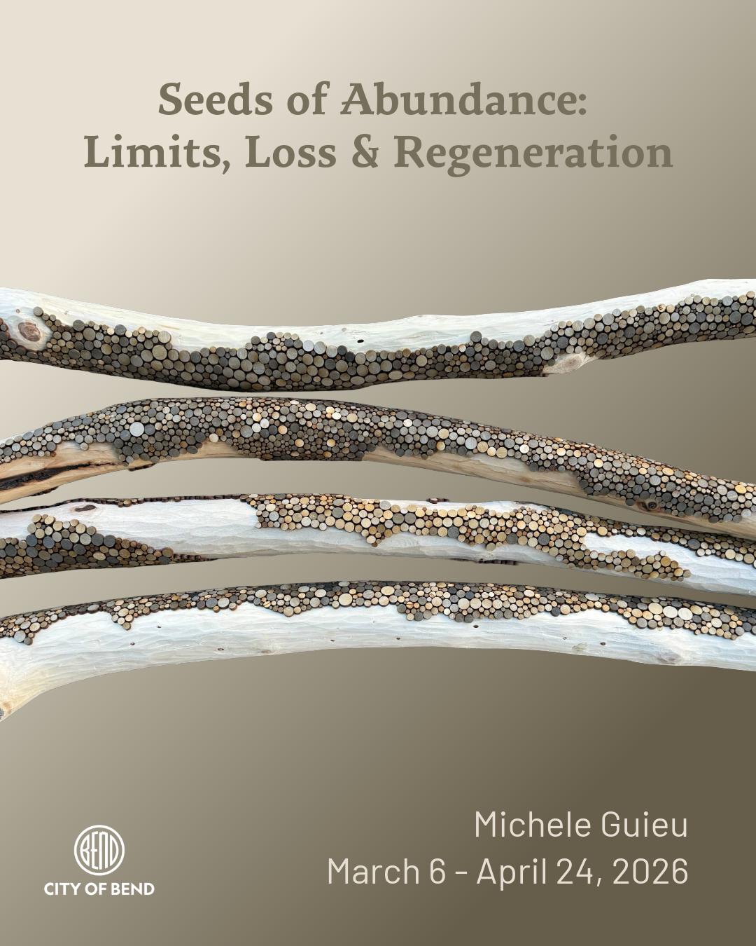First Friday Opening: Seeds of Abundance: Limits, Loss & Regeneration by Michele Guieu