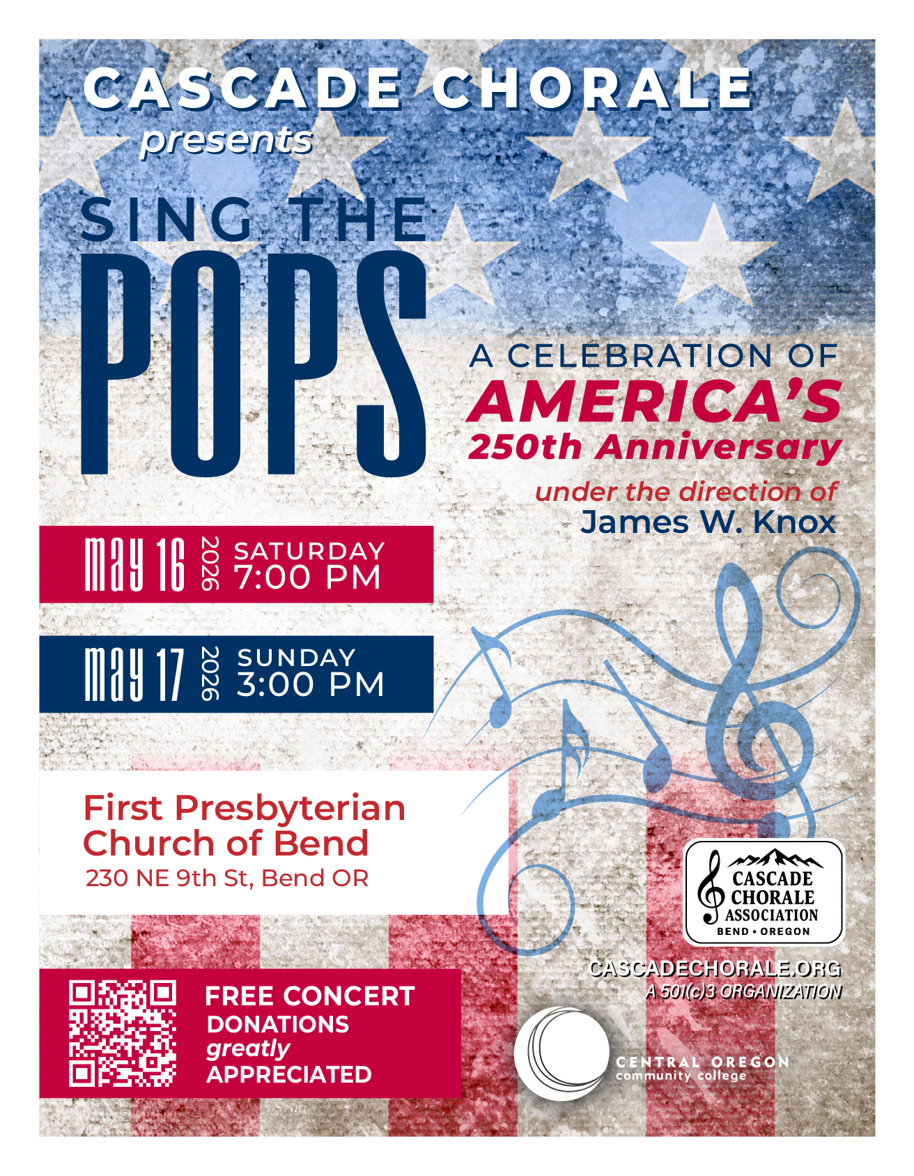 Cascade Chorale’s Sing The POPS – Celebrating America’s 250th Anniversary Concert